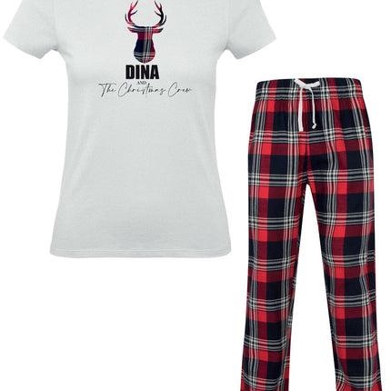 Womans Christmas tartan Pyjamas Gazelle Sports UK XS Christmas Crew Design