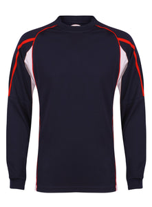 Teamstar Long Sleeve Crew Gazelle Sports UK Yes XS Col B) Navy/ Red/ White