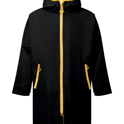 Adults Customisable waterproof changing Robe Sports Jackets Gazelle Sports UK Black/Sun Yellow S/M 