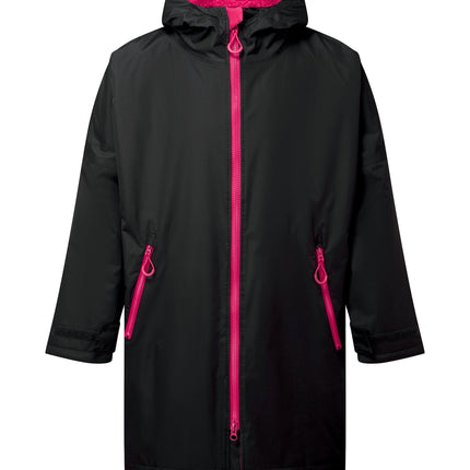 Adults Customisable waterproof changing Robe Sports Jackets Gazelle Sports UK Charcoal/Hot Pink S/M 