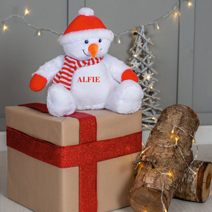Personalised Snowman soft toy Gazelle Sports UK Large - Height 42 cms 