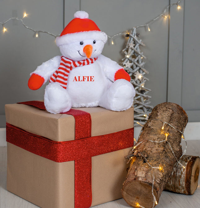 Personalised Snowman soft toy Gazelle Sports UK Large - Height 42 cms 