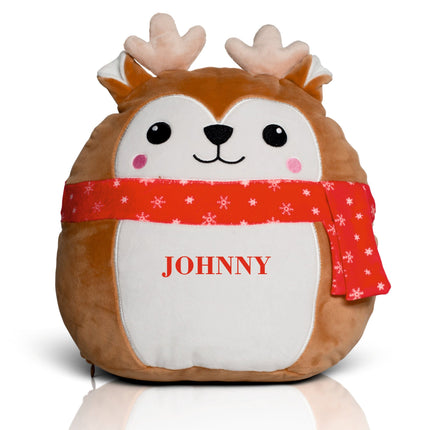 Customizable Squidgy Christmas Deer Soft Toy Gazelle Sports UK Large - Height 29 cms 