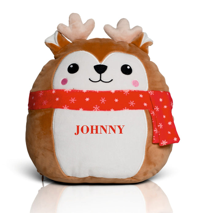 Customizable Squidgy Christmas Deer Soft Toy Gazelle Sports UK Large - Height 29 cms 