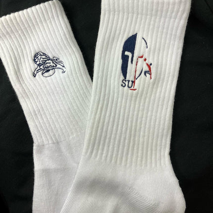 White Customised embroidered sports socks Socks Gazelle Sports UK 