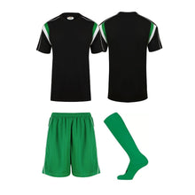 Load image into Gallery viewer, Kids Striker Football Kits Sports Kits Gazelle Sports UK XSJ/26/6-7yrs Black/Emerald/White No