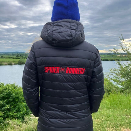 Ladies Spider Runners Padded Jacket Headwear Gazelle Sports UK 