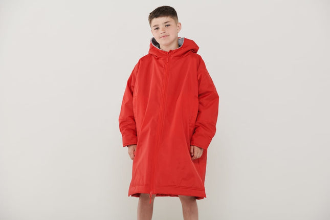 Kids Customisable waterproof changing Robe Sports Jackets Gazelle Sports UK Red 5/8 Yrs Yes