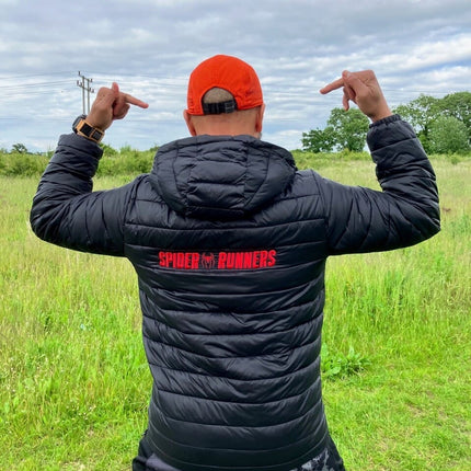 Mens Spider Runners Padded Jacket Headwear Gazelle Sports UK 