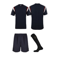 Load image into Gallery viewer, Kids Striker Football Kits Sports Kits Gazelle Sports UK XSJ/26/6-7yrs Navy/Maroon/White No