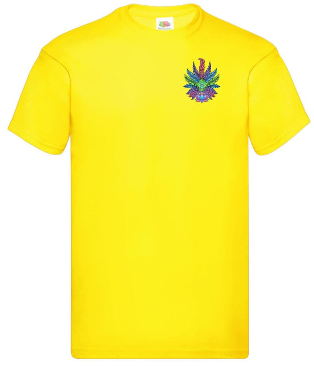 Feather Fixer Printed Cotton T Shirt Gazelle Sports UK 3XL Yellow 