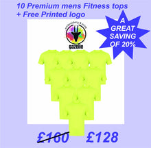 Load image into Gallery viewer, 10 Premium Fitness Tops + Free printed Logo Sports Tops Gazelle Sports UK 