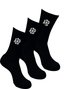 3 Pack Gift set of Personalised Sports Socks Gazelle Sports UK 38/42 - 4/8 Black Monogramme
