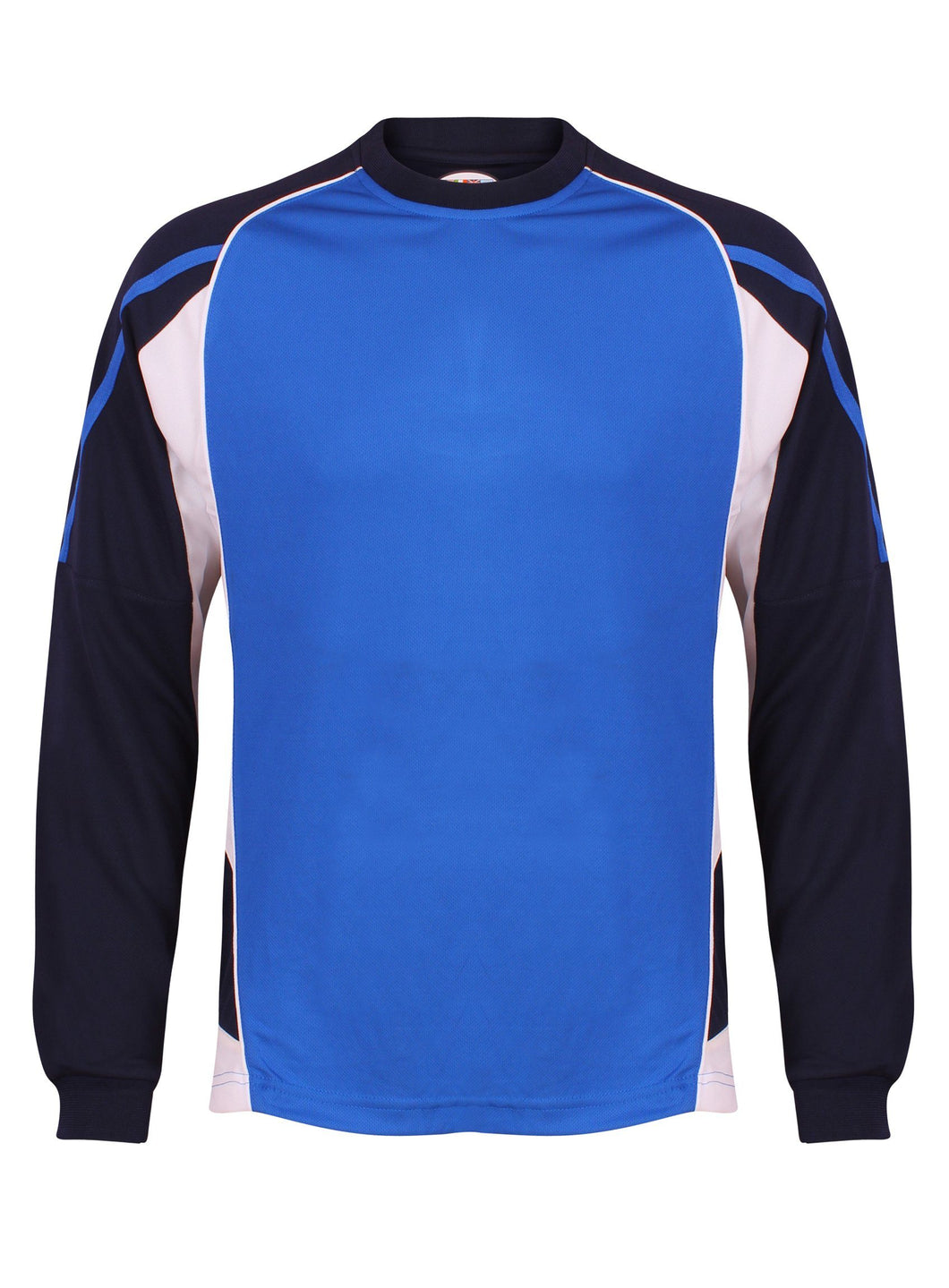 Teamstar Long Sleeve Crew Gazelle Sports UK Yes XS Col A) Royal Blue/ Navy/ White