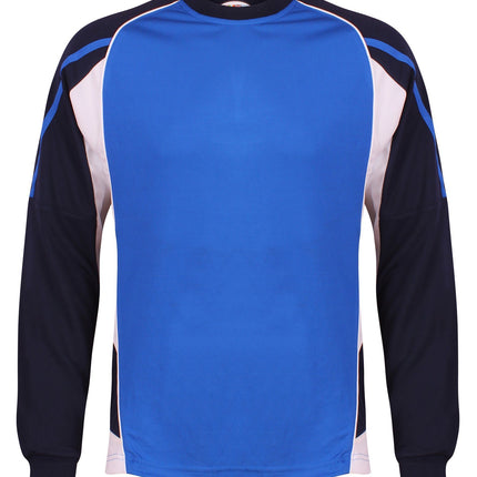 Teamstar Long Sleeve Crew Kids Gazelle Sports UK Yes SB Col A) Royal Blue/ Navy/ White