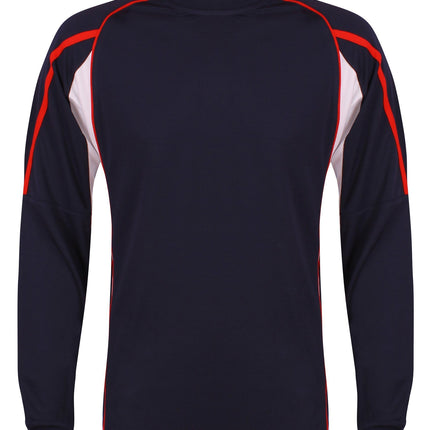 Teamstar Long Sleeve Crew Gazelle Sports UK Yes XS Col B) Navy/ Red/ White