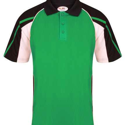 Teamstar Polo Kids Gazelle Sports UK Yes Col E) Black/ Emerald/ White XSB