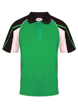 Load image into Gallery viewer, Teamstar Polo Kids Gazelle Sports UK Yes Col E) Black/ Emerald/ White XSB