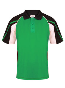 Teamstar Polo Kids Gazelle Sports UK Yes Col E) Black/ Emerald/ White XSB