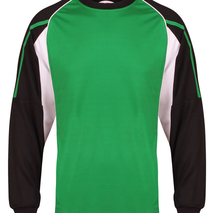 Teamstar Long Sleeve Crew Gazelle Sports UK Yes XS Col E) Black/ Emerald/ White