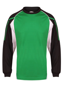 Teamstar Long Sleeve Crew Gazelle Sports UK Yes XS Col E) Black/ Emerald/ White