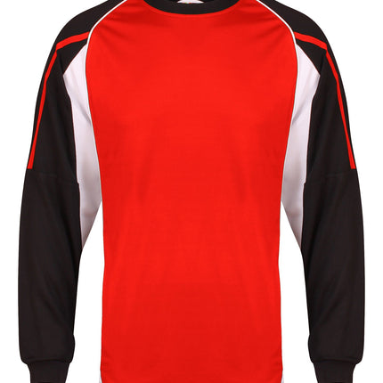 Teamstar Long Sleeve Crew Kids Gazelle Sports UK Yes SB Col G) Black/ Red/ White
