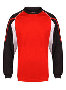Teamstar Long Sleeve Crew Gazelle Sports UK Yes XS Col G) Black/ Red/ White