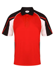 Teamstar Polo Kids Gazelle Sports UK Yes Col G) Black/ Red/ White XSB