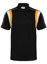 Load image into Gallery viewer, Striker Polo Gazelle Sports UK Yes XS Col H) Black/ Amber/ White