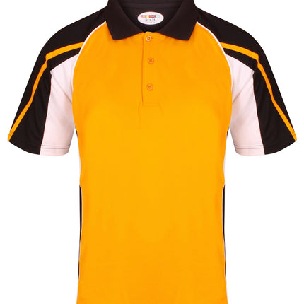 Teamstar Polo Kids Gazelle Sports UK Yes Col H) Black/ Amber/ White XSB