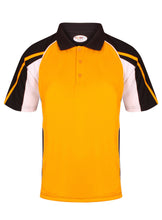 Load image into Gallery viewer, Teamstar Polo Kids Gazelle Sports UK Yes Col H) Black/ Amber/ White XSB
