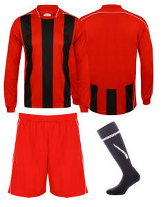 Adults Italia Football Kit Gazelle Sports UK Yes XS Col B) Red/ Black/ White