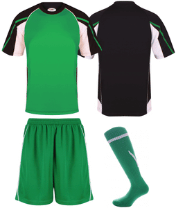 Adults Teamstar Kits Gazelle Sports UK XS E Black/Emerald/White YES