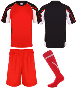 Adults Teamstar Kits Gazelle Sports UK XS G Black/Red/White YES