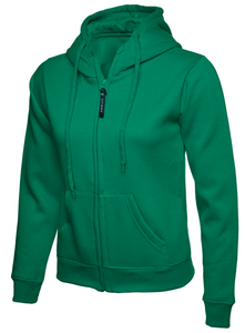 Womens Uneek Zip Up Hoody UC505 Sweatshirts / Hoodies Gazelle Sports UK XS/8 Green Yes