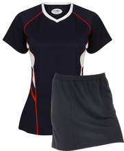 Load image into Gallery viewer, Ladies Netball / Hockey / Rounders V Neck Team Kits Gazelle Sports UK XS/8 Navy/White/Red YES