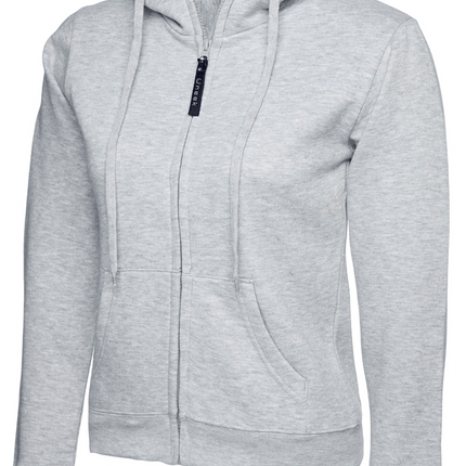 Womens Uneek Zip Up Hoody UC505 Sweatshirts / Hoodies Gazelle Sports UK XS/8 Heather Grey Yes