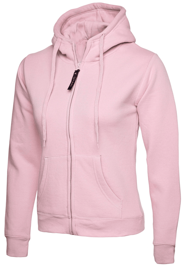 Womens Uneek Zip Up Hoody UC505 Sweatshirts / Hoodies Gazelle Sports UK XS/8 Pink Yes
