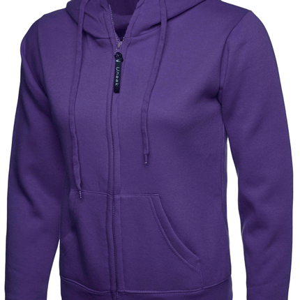 Womens Uneek Zip Up Hoody UC505 Sweatshirts / Hoodies Gazelle Sports UK XS/8 Purple Yes