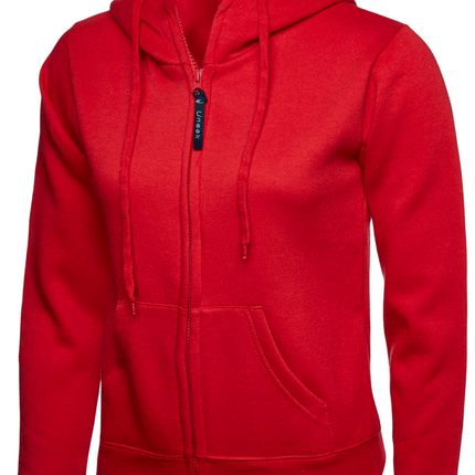 Womens Uneek Zip Up Hoody UC505 Sweatshirts / Hoodies Gazelle Sports UK XS/8 Red Yes