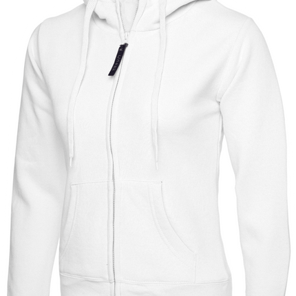 Womens Uneek Zip Up Hoody UC505 Sweatshirts / Hoodies Gazelle Sports UK XS/8 White Yes