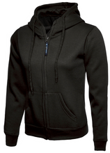 Load image into Gallery viewer, Womens Uneek Zip Up Hoody UC505 Sweatshirts / Hoodies Gazelle Sports UK XS/8 Black Yes