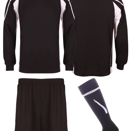 Kids Teamstar Long Sleeve Full Kits Gazelle Sports UK SJ/28 D Black/Dove Grey/White YES