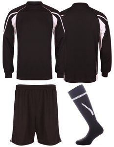 Kids Teamstar Long Sleeve Full Kits Gazelle Sports UK SJ/28 D Black/Dove Grey/White YES