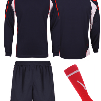Kids Teamstar Long Sleeve Full Kits Gazelle Sports UK SJ/28 B Navy/red/White YES