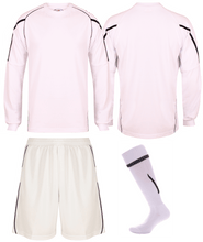Load image into Gallery viewer, Kids Teamstar Long Sleeve Full Kits Gazelle Sports UK SJ/28 F White/Black YES