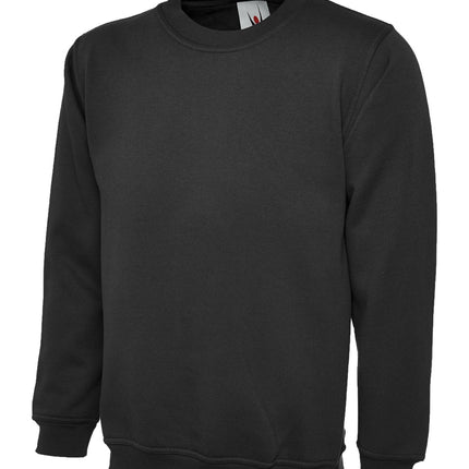 Uneek Classic Sweatshirt Gazelle Sports UK XS Black 