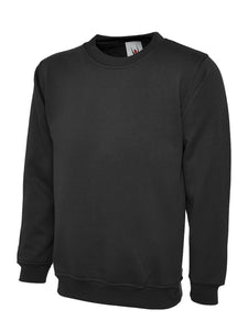 Uneek Classic Sweatshirt Gazelle Sports UK XS Black 