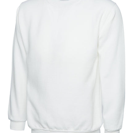 Uneek Classic Sweatshirt Gazelle Sports UK XS White 