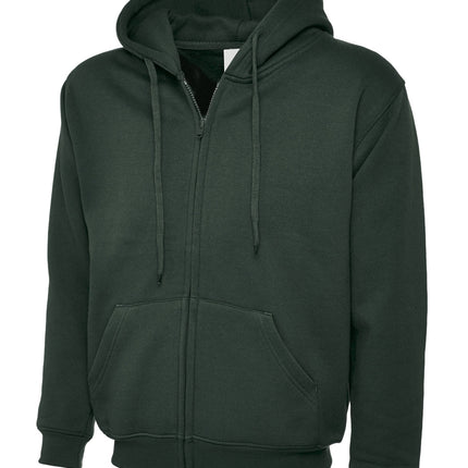 Uneek Classic Zip hoodie Gazelle Sports UK XS Bottle Green 